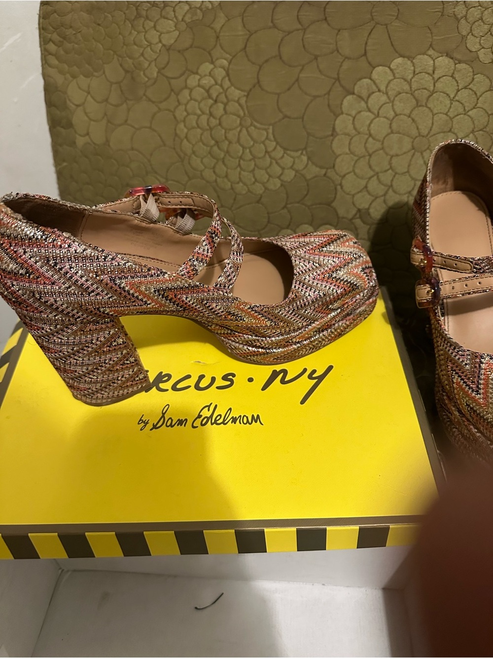 Circus by Sam Edelman Multi-Color Woven Platform Mary Janes